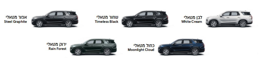 colors-paliside צבעים יונדאי פאליסייד